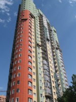 Облицовка Сканроком 25 этажного жилого дома
